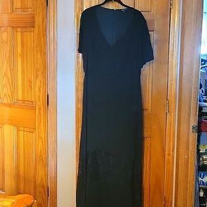 Torrid size 18 Black short sleeve maxi with lace inserts in sleeve and skirt